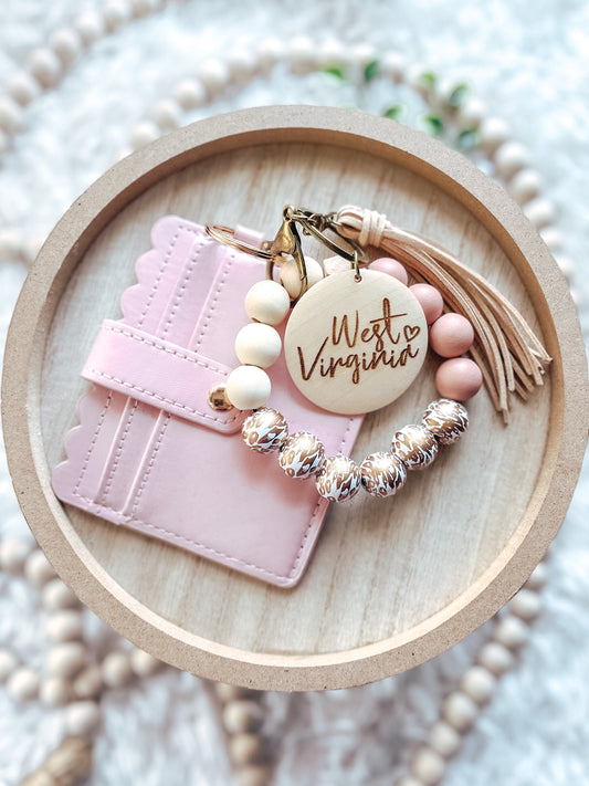 Blush WV Leopard Print Keychain + Wallet Combo (Pack of 5)